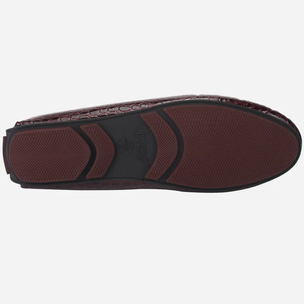 Men "HOLA" Textured Slip Ons Moccasin