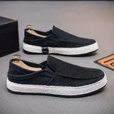 Men's Breathable Canvas Loafer with Cushioning Footbed | Ideal for All Seasons
