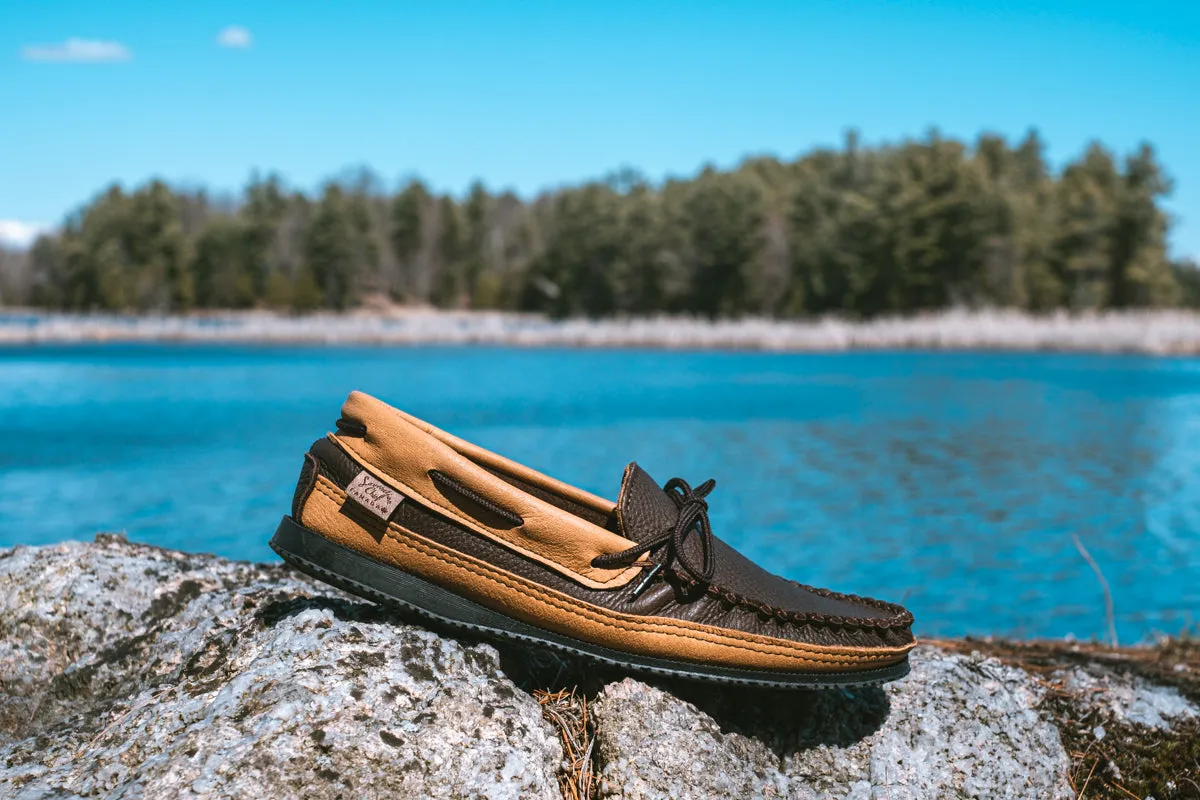 Men's Elk & Moose Hide Leather Moccasin Shoes
