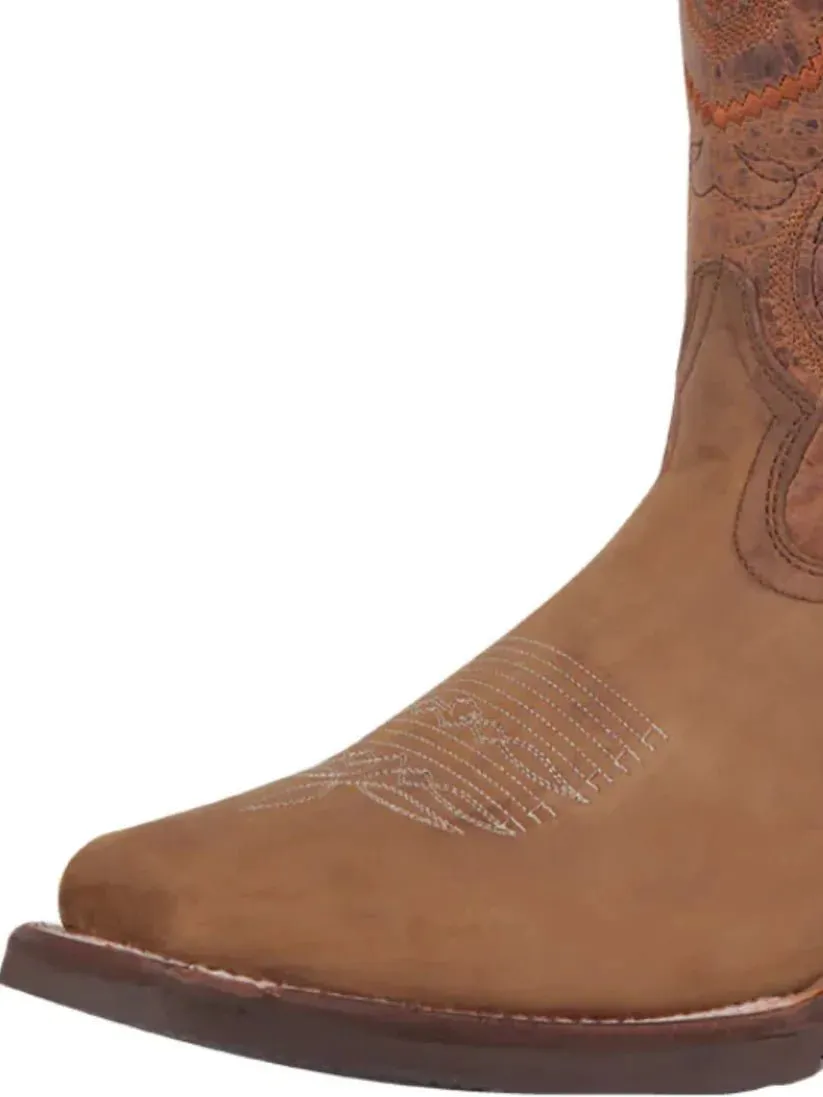 Men's Genuine Leather Classic Western Cowboy Boots 'El General' TAN 43005