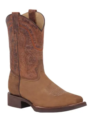 Men's Genuine Leather Classic Western Cowboy Boots 'El General' TAN 43005
