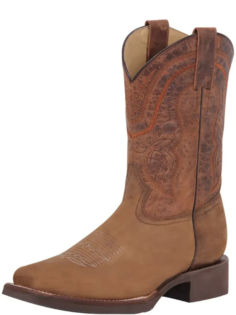 Men's Genuine Leather Classic Western Cowboy Boots 'El General' TAN 43005