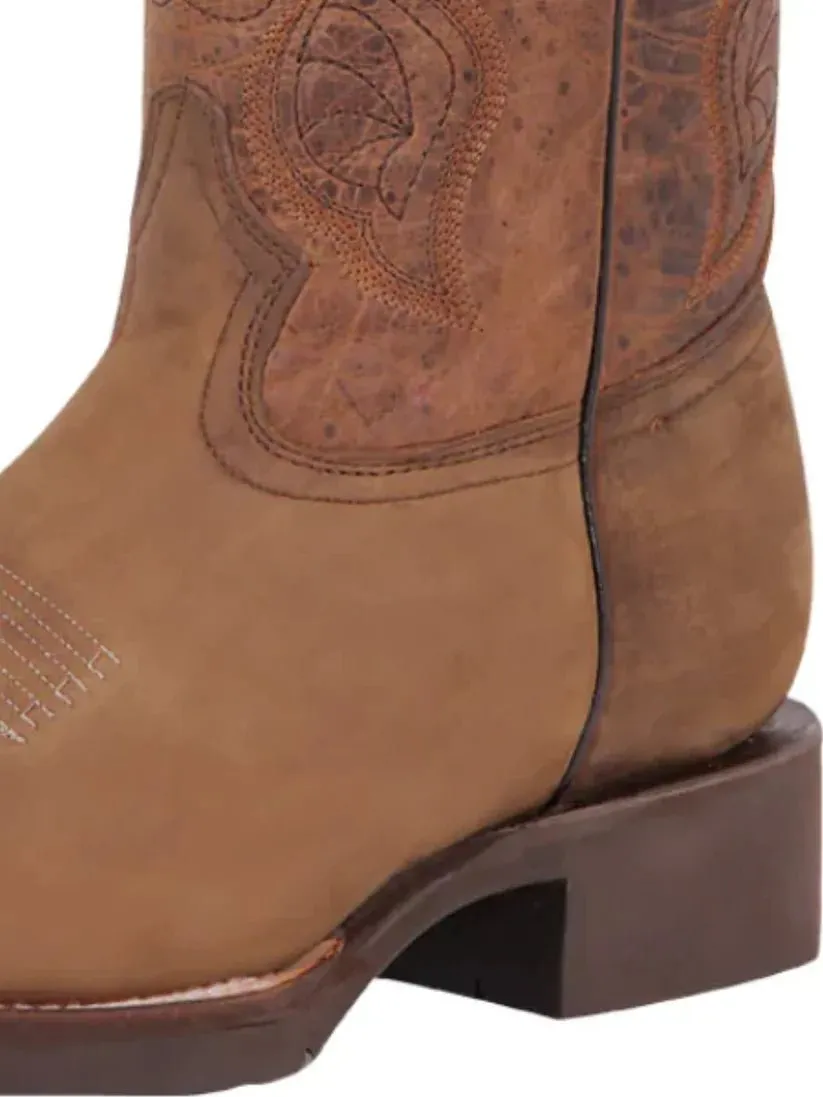 Men's Genuine Leather Classic Western Cowboy Boots 'El General' TAN 43005