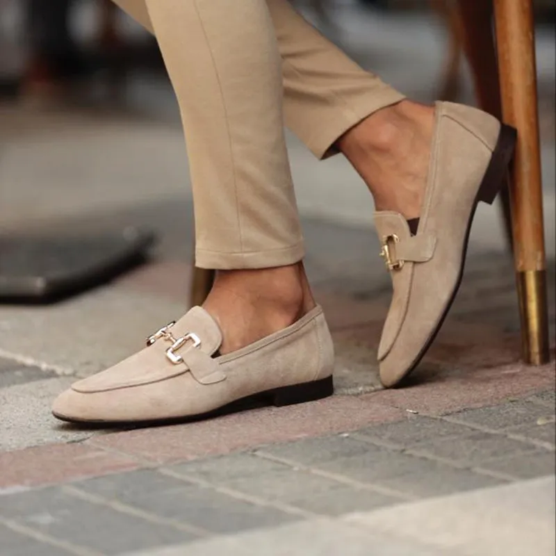 Men's Suede Loafers with Horsebit Detail