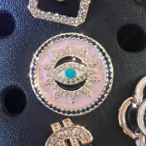 METAL SHOE CHARMS - PINK EVIL EYE