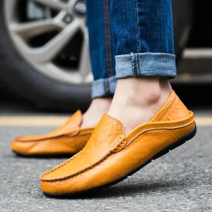 Milan - Gele Loafers met Contrastnaad