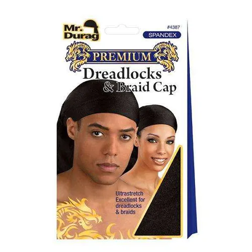 Mr. Durag Premium Spandex Dreadlocks and Braid Cap Black by ANNIE