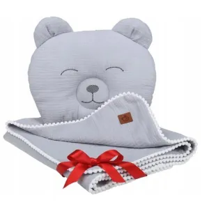 Muslin Baby Blanket Breathable Swaddle Wrap Newborn Teddy Grey