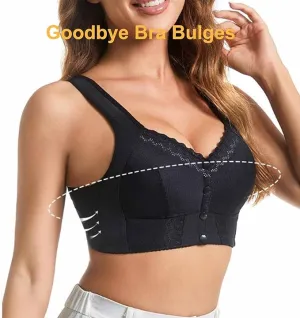 NEW Black Moona Bra - Front Closure Breathable Bra for Seniors, Lena Wear Bra for Seniors Sz 56 Fits 2x/3x