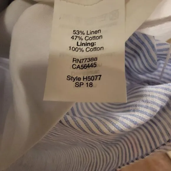 NEW J.Crew Linen Striped Ruffle Sleeve Dress
