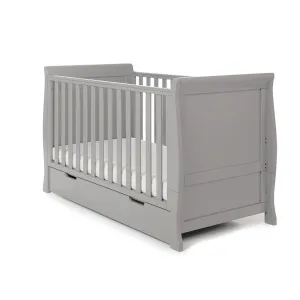 OBABY Stamford Classic Cot Bed & Breathable Mattress - Warm Grey