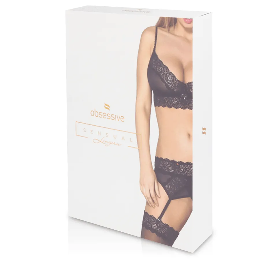 Obsessive - Sexy Lingerie - Sensual - Set 15 - Babydoll and Thong - L/XL - Black