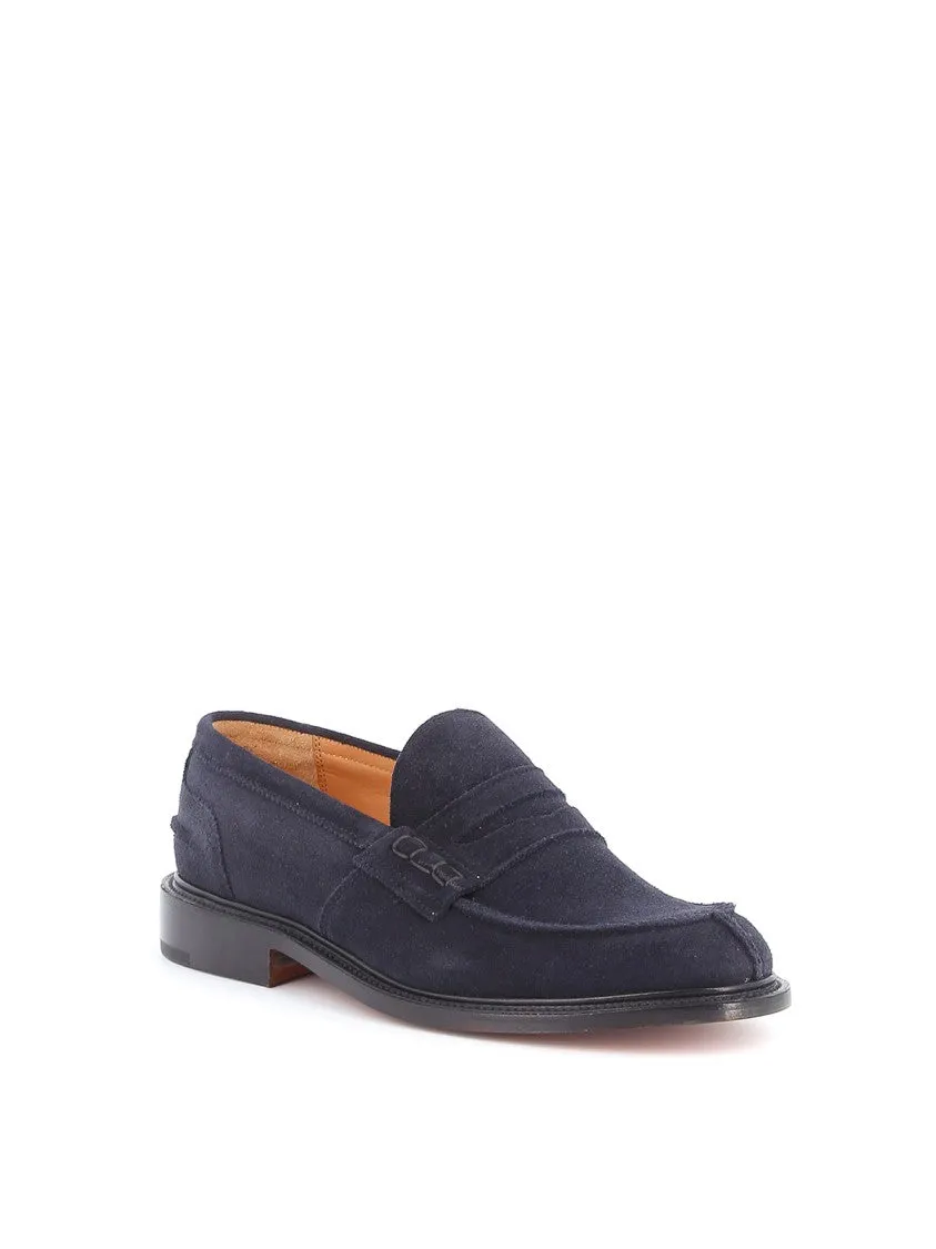 Ocean Blue Suede Moccasin Loafers