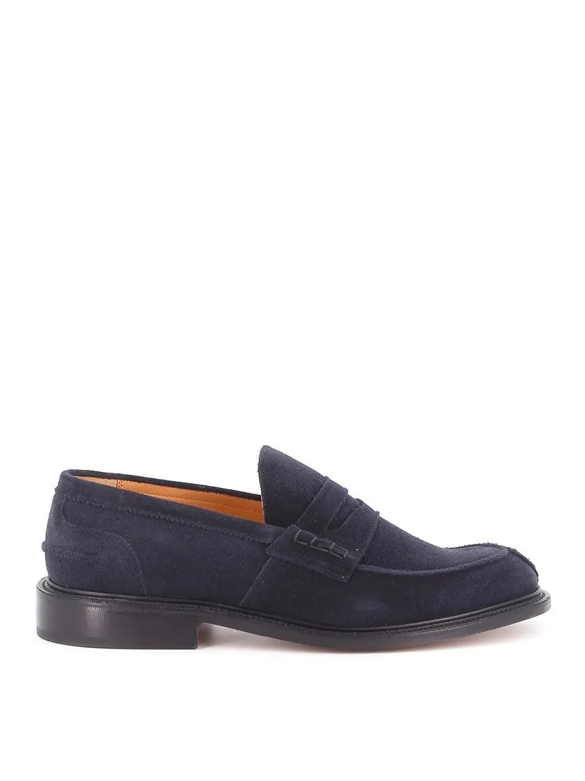 Ocean Blue Suede Moccasin Loafers