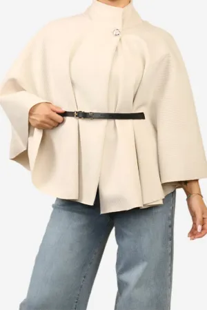 Olivia Belted Cape Coat