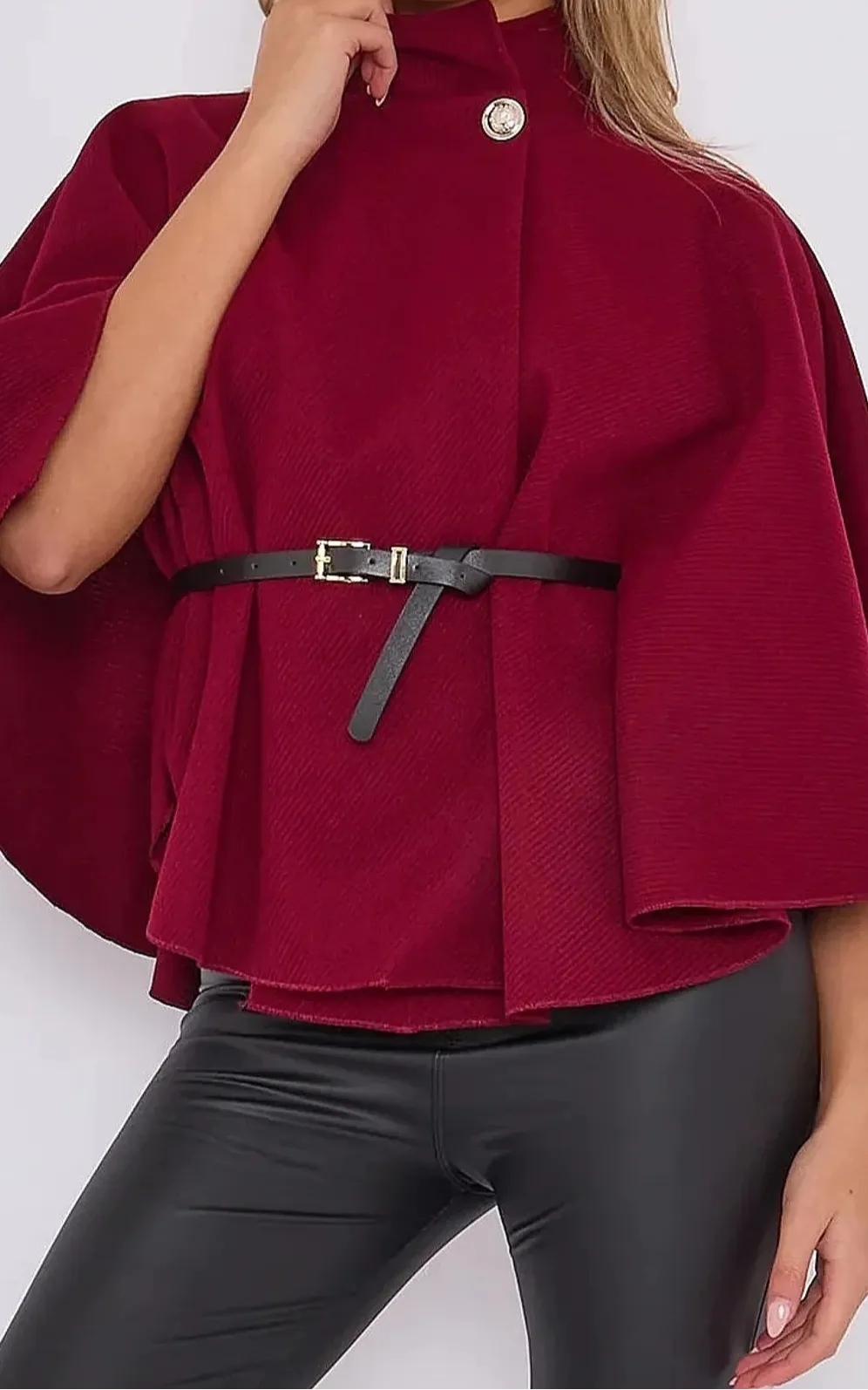 Olivia Belted Cape Coat