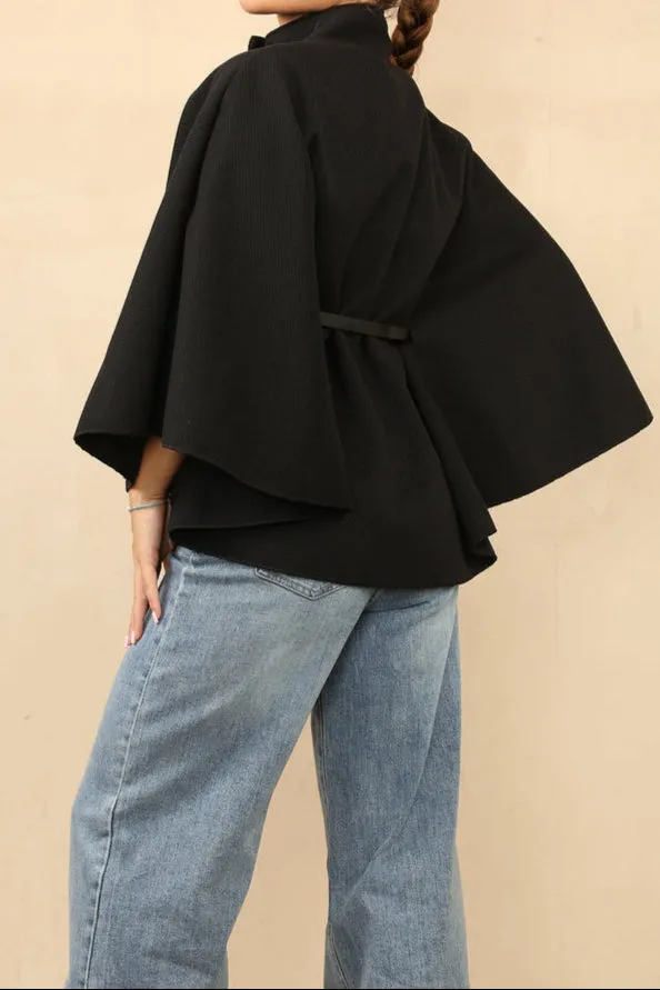Olivia Belted Cape Coat
