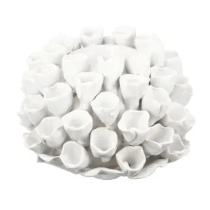 Open Coral Candle Holder,Wht