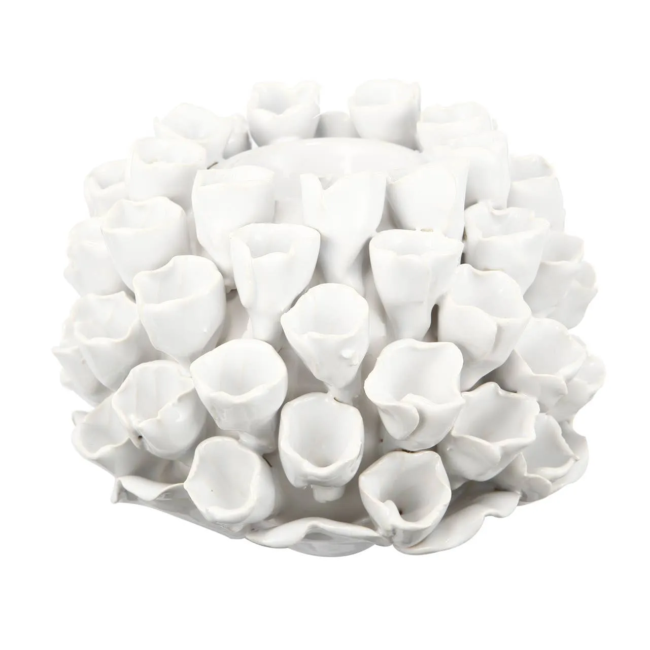 Open Coral Candle Holder,Wht