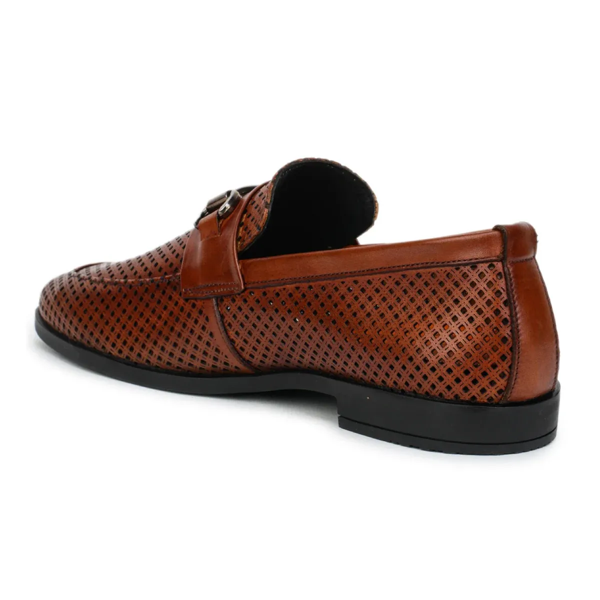 Original Leather Loafers 9981 – Pointed Toe with Mesh Texture Slip-on Shoes