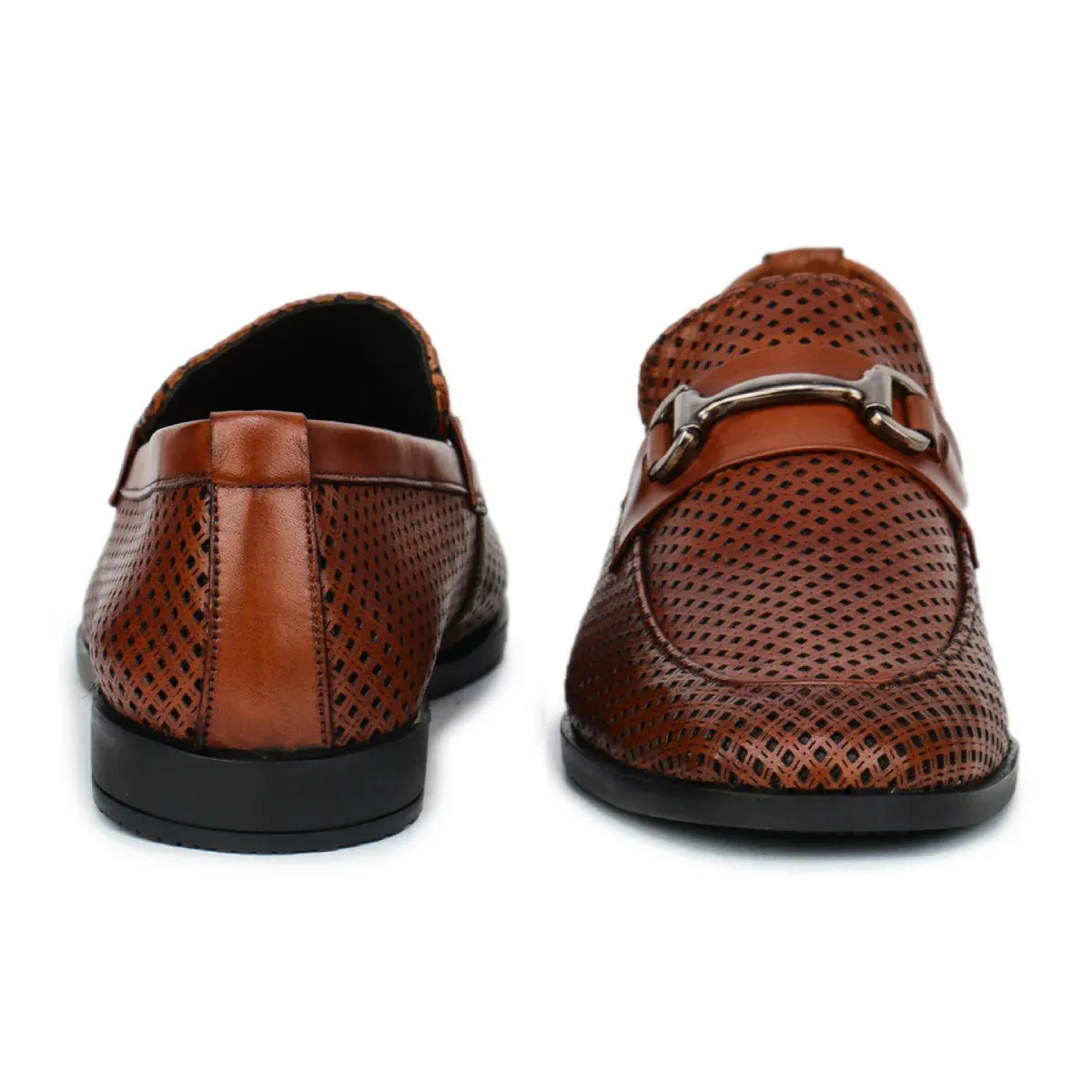 Original Leather Loafers 9981 – Pointed Toe with Mesh Texture Slip-on Shoes
