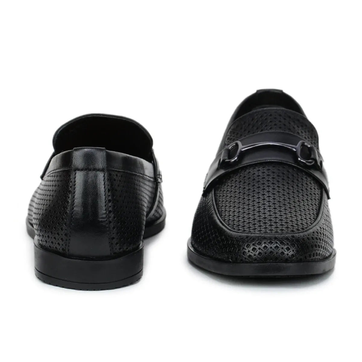 Original Leather Loafers 9981 – Pointed Toe with Mesh Texture Slip-on Shoes