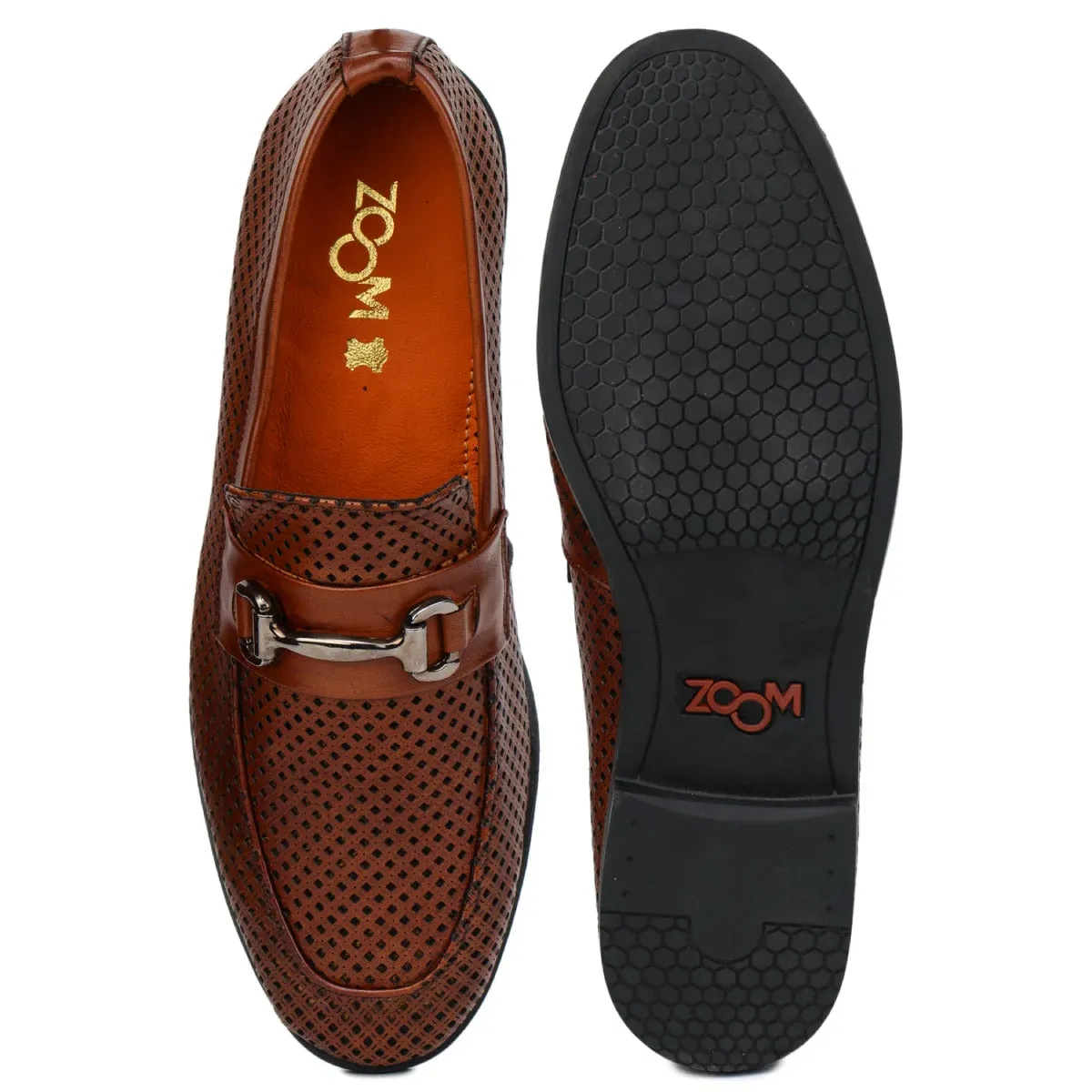 Original Leather Loafers 9981 – Pointed Toe with Mesh Texture Slip-on Shoes