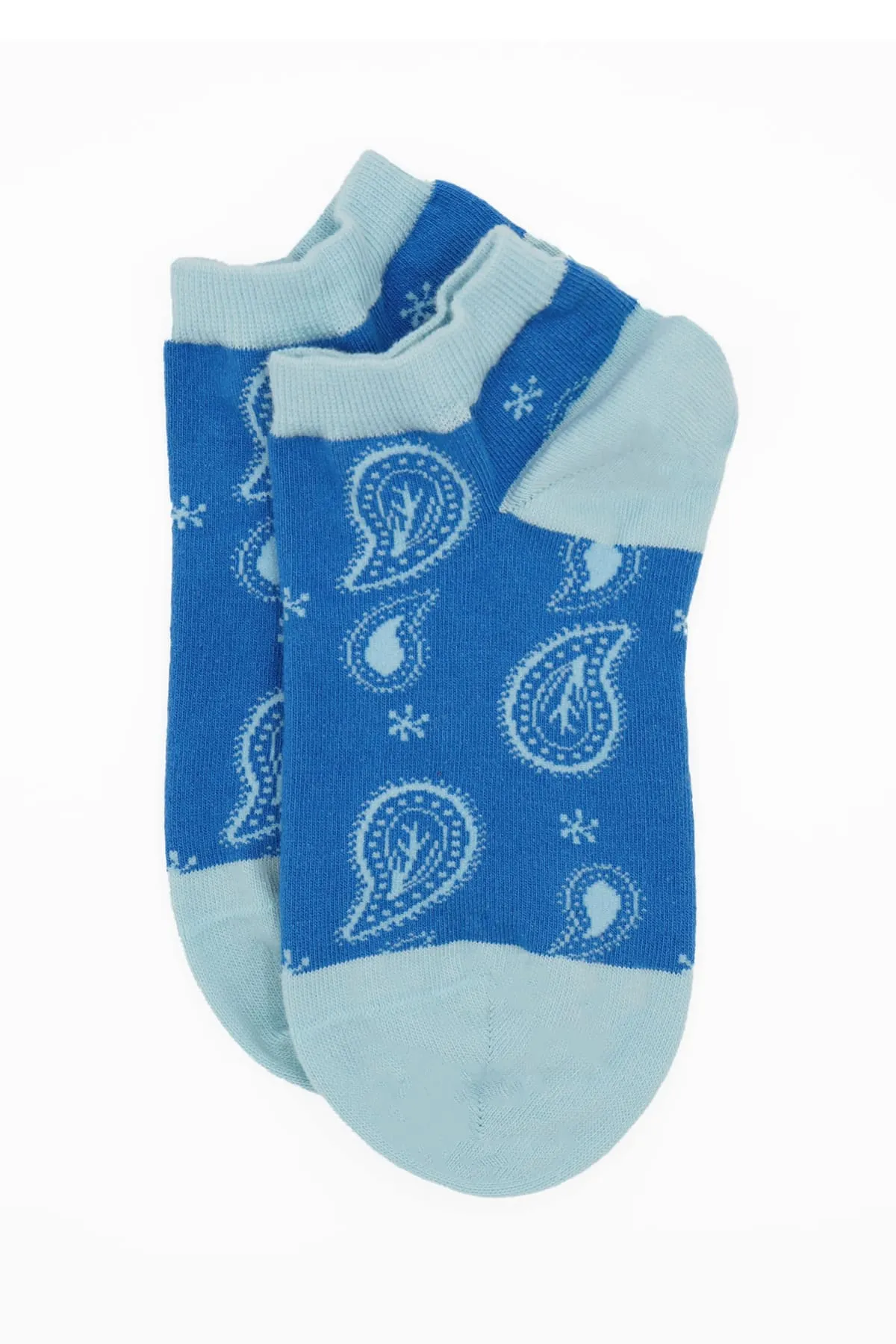 Paisley Women's Organic Cotton Trainer Socks | Blue