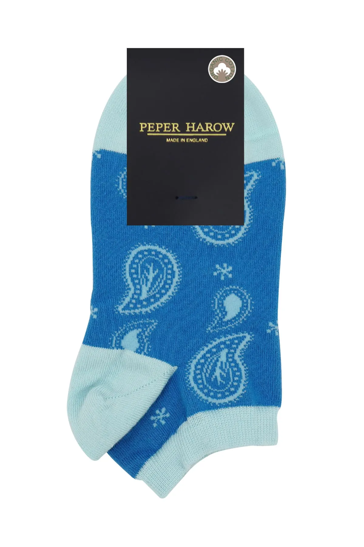 Paisley Women's Organic Cotton Trainer Socks | Blue
