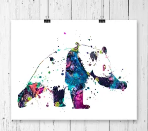 Panda Watercolor Art Print - Unframed