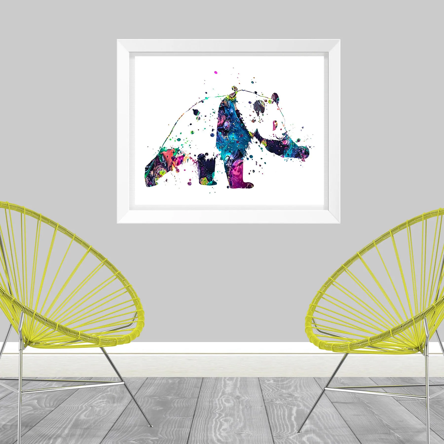 Panda Watercolor Art Print - Unframed