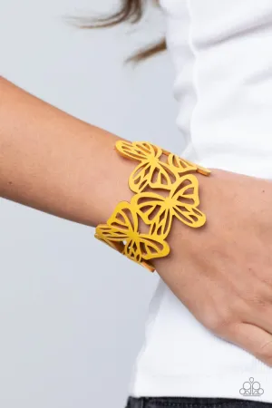 Paparazzi Butterfly Breeze - Yellow Wrap Bracelet