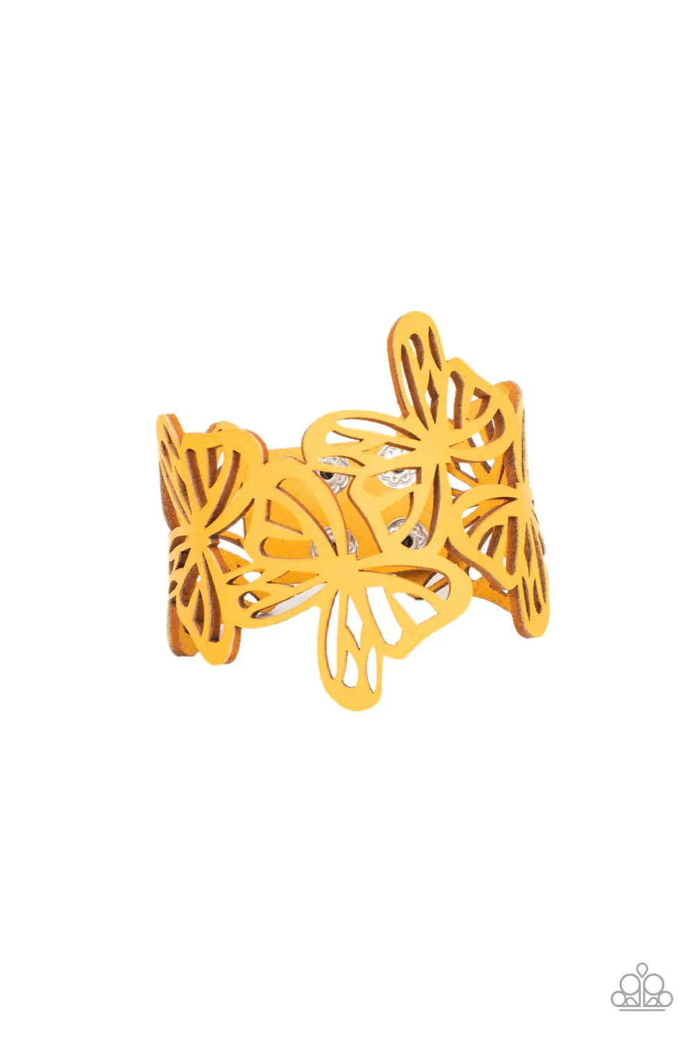 Paparazzi Butterfly Breeze - Yellow Wrap Bracelet
