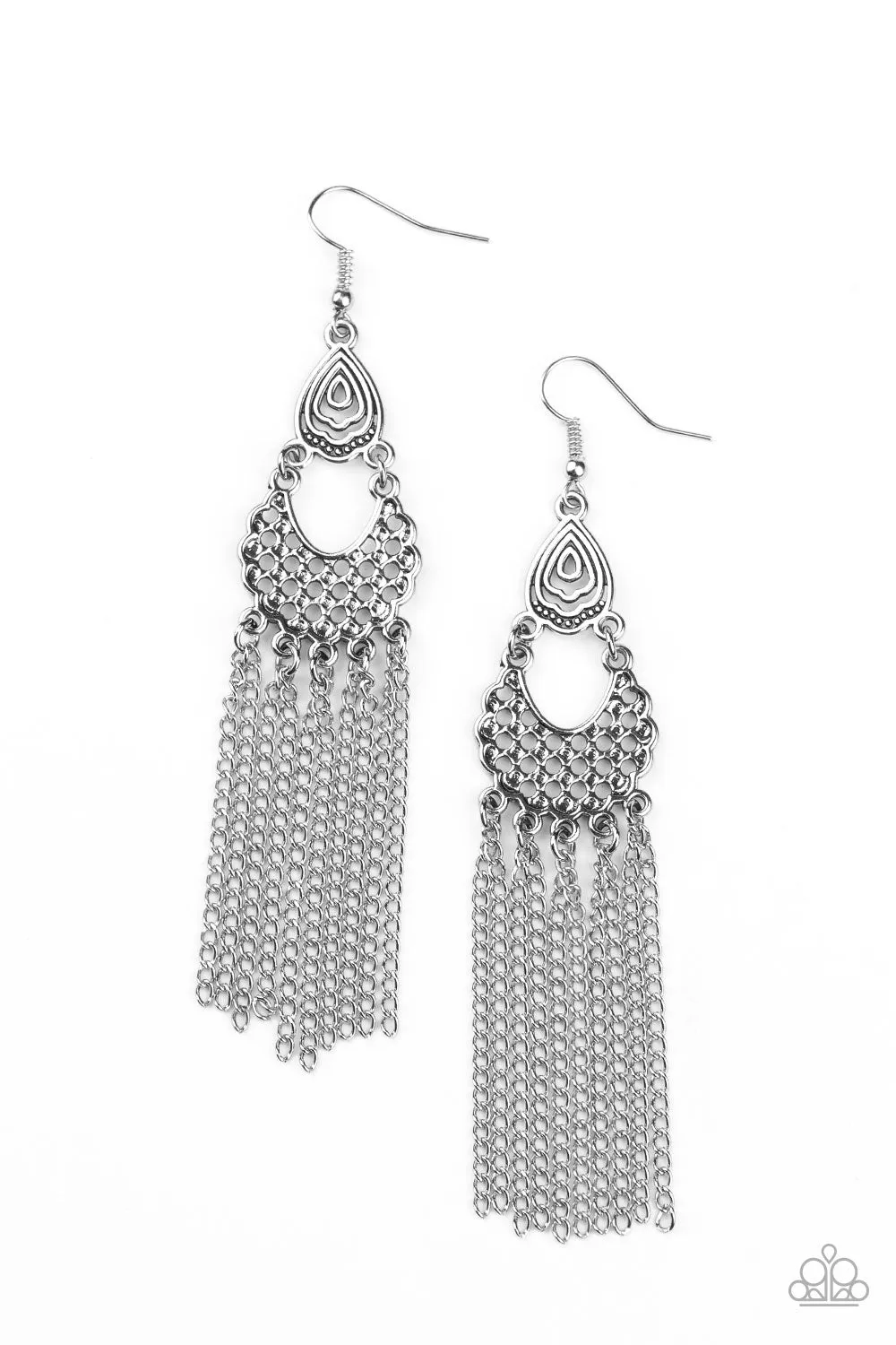 Paparazzi Insane Chain Earrings Silver