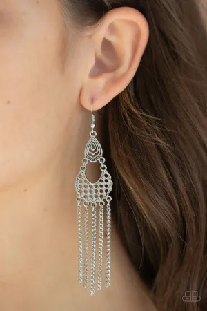 Paparazzi Insane Chain Earrings Silver