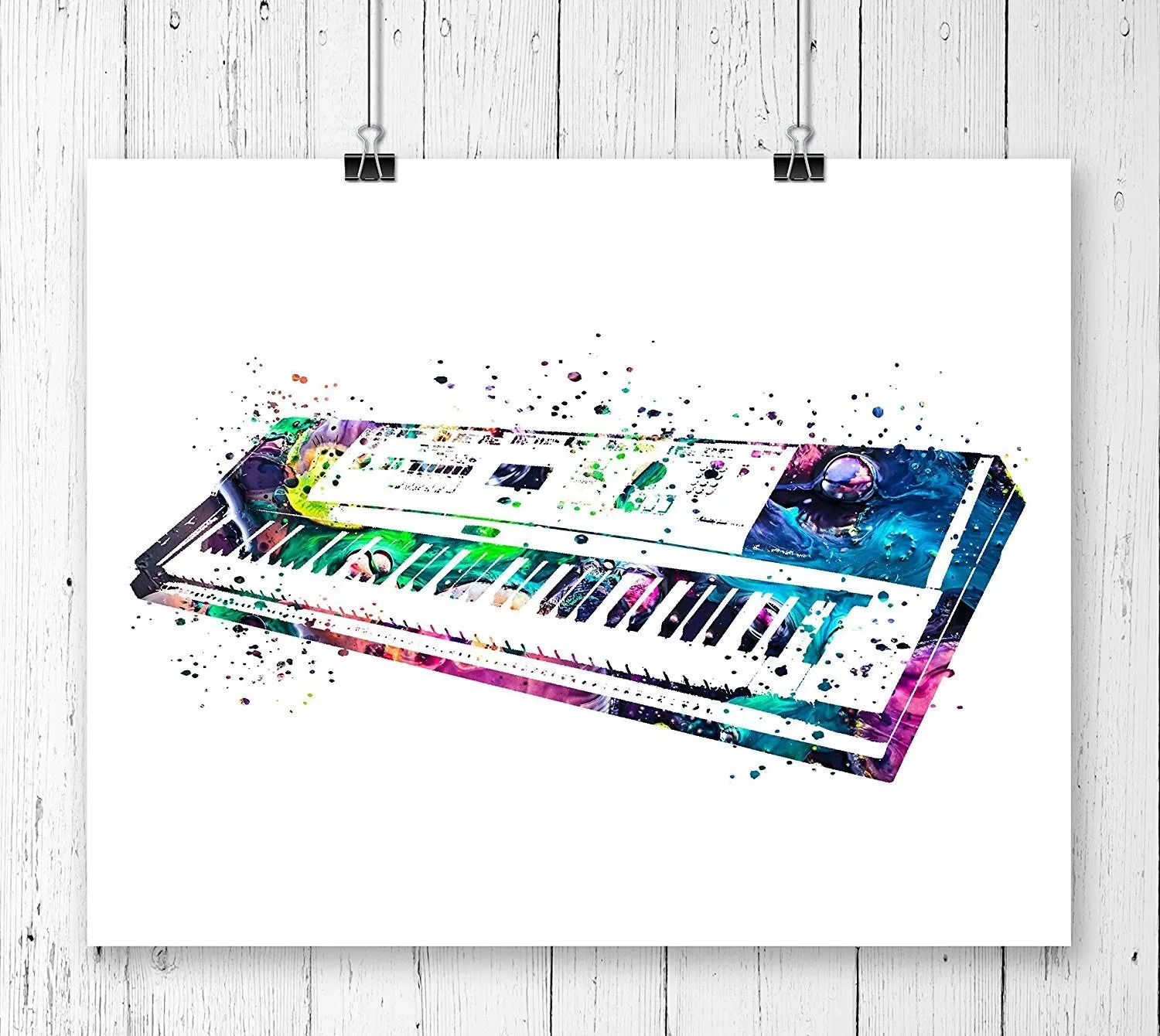 Piano Keyboard Watercolor Art Print - Unframed