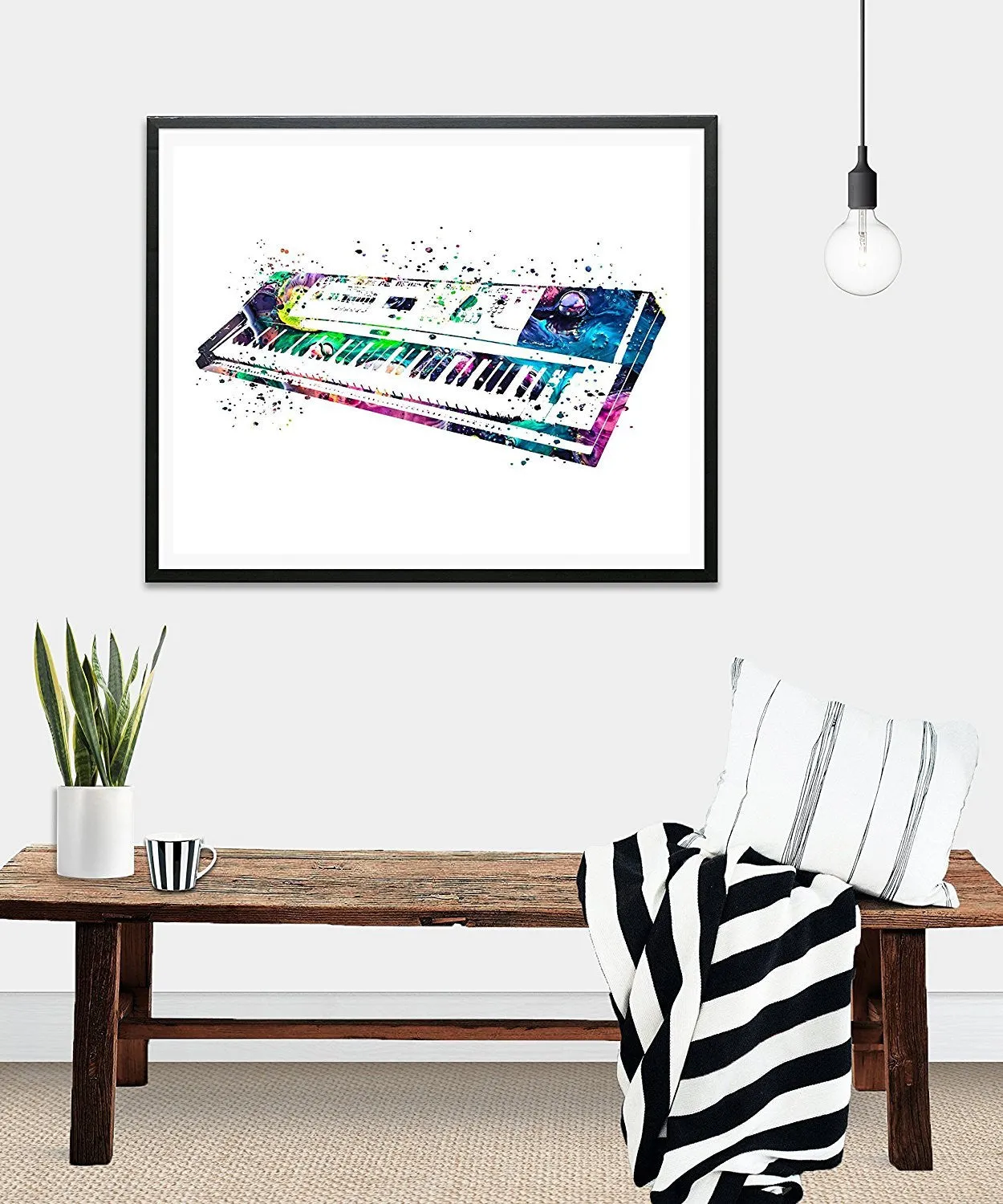 Piano Keyboard Watercolor Art Print - Unframed