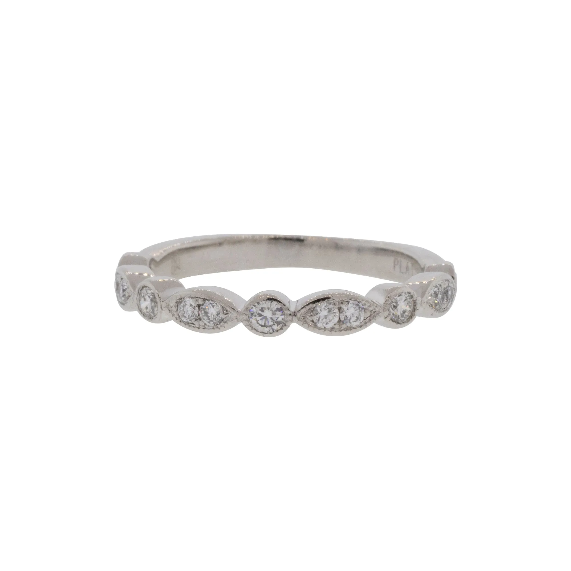 Platinum Marquise and Round Style Diamond Ring