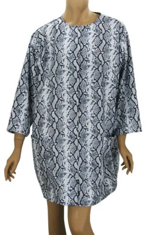 Plus Size Python Print Hair Salon Stylist Jacket