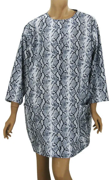 Plus Size Python Print Hair Salon Stylist Jacket