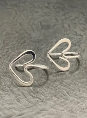Reflections in Silver Heart Earrings