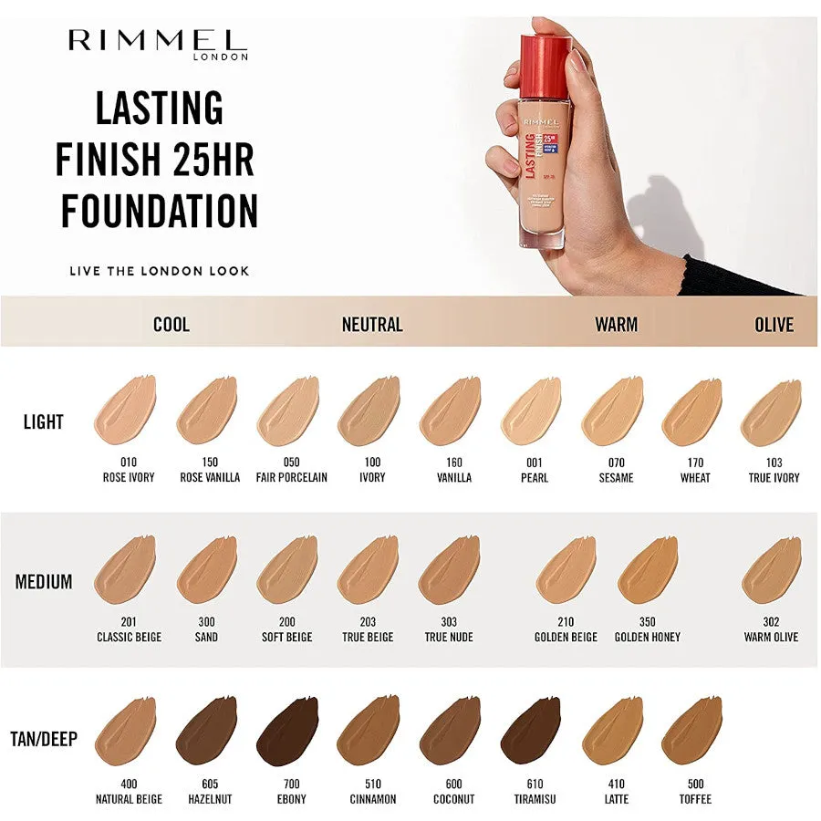 Rimmel lasting finish 25h full coverage lightweight foundation 30ml