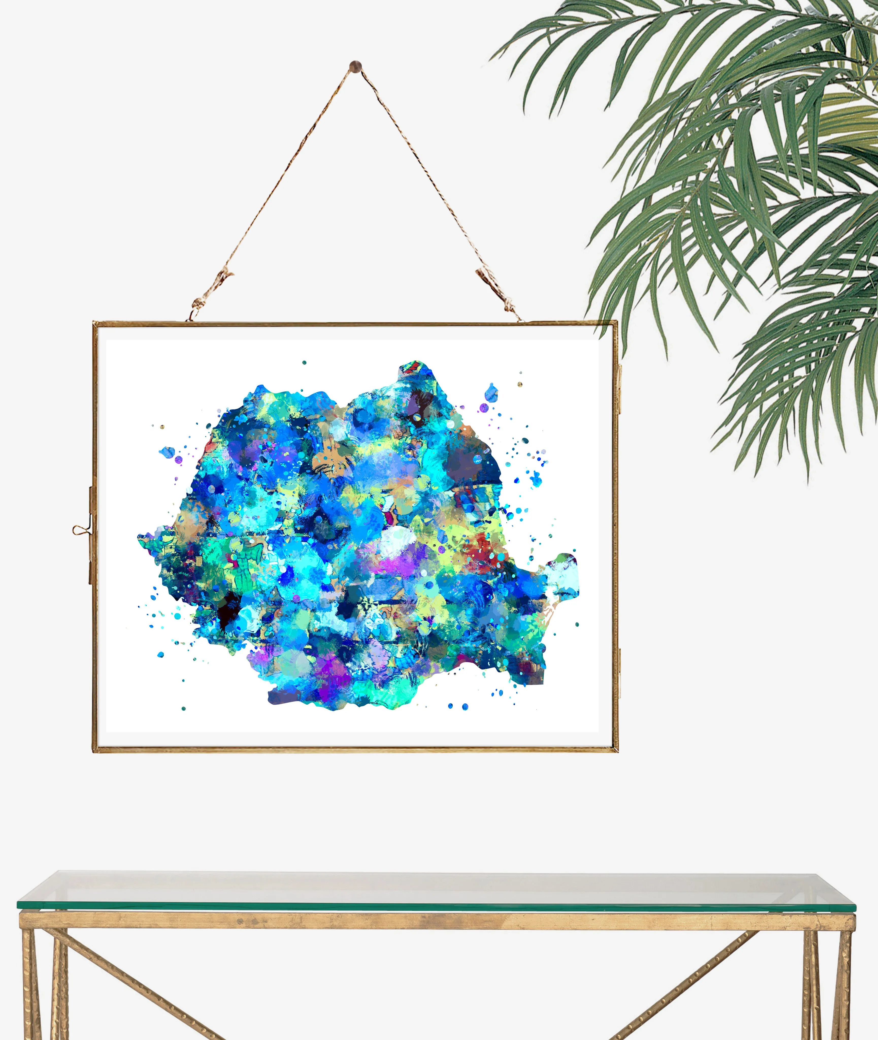 Romania Map Art Print - Unframed