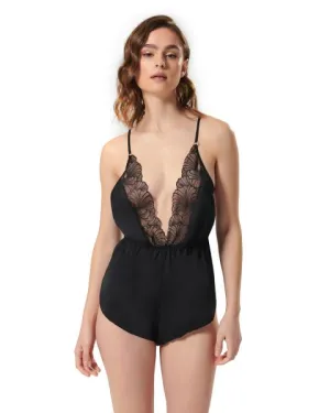 Romee Luxury Satin Teddy - Black -
