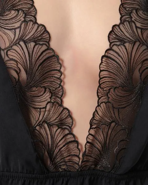 Romee Luxury Satin Teddy - Black -