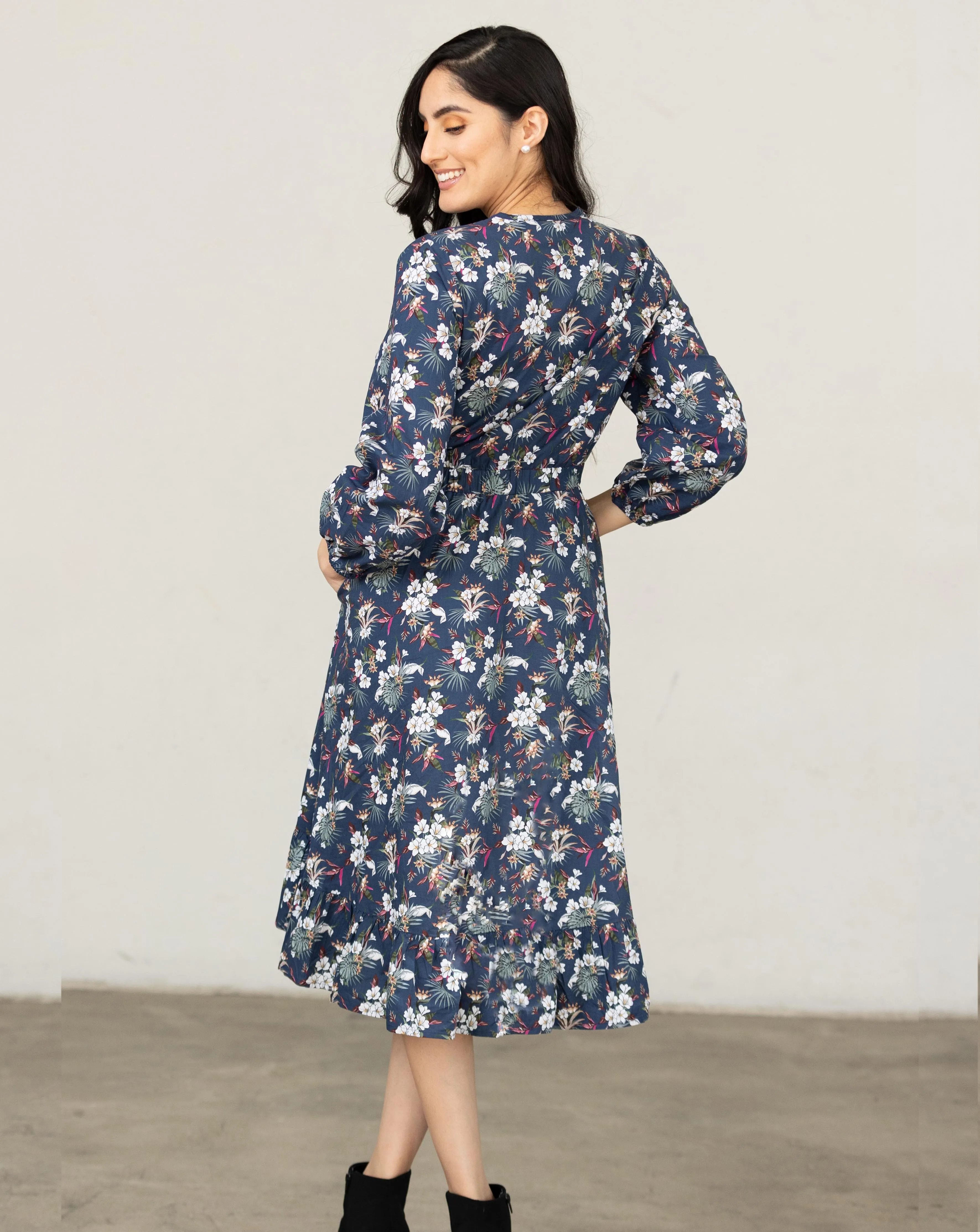 Rose White Floral Dress