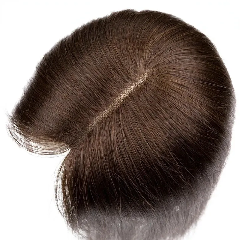 Silk Base Top Real Human Hair Extension With Thin Breathable Blonde Hair Toppers