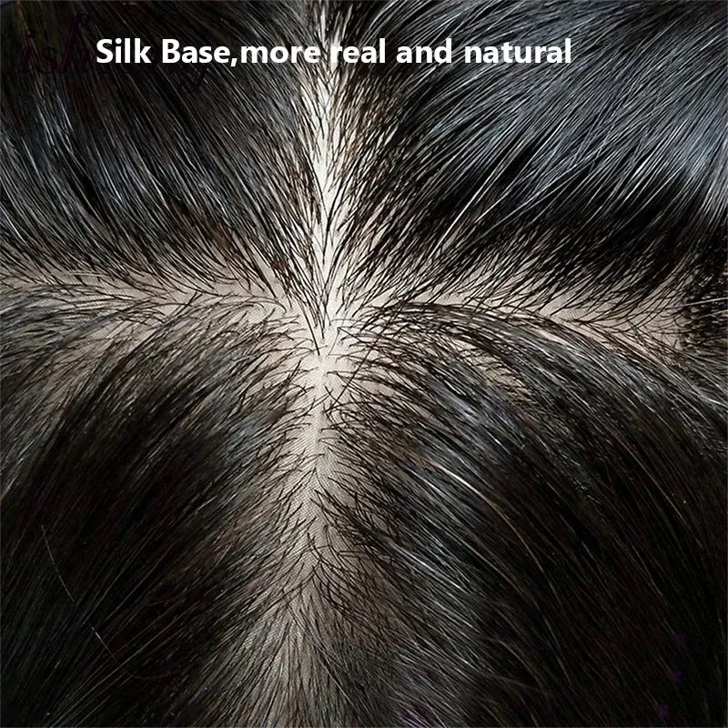 Silk Base Top Real Human Hair Extension With Thin Breathable Blonde Hair Toppers