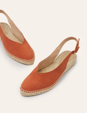 Slingback Espadrille Sandals-Copper Red
