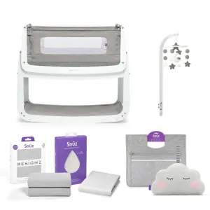 SnuzPod4 Bedside Crib Complete Bundle - White